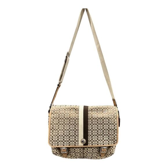 Coach Voyager Signature Messenger Crossbody Bag in Khaki/Brown Color Combo - Picture 9 of 16